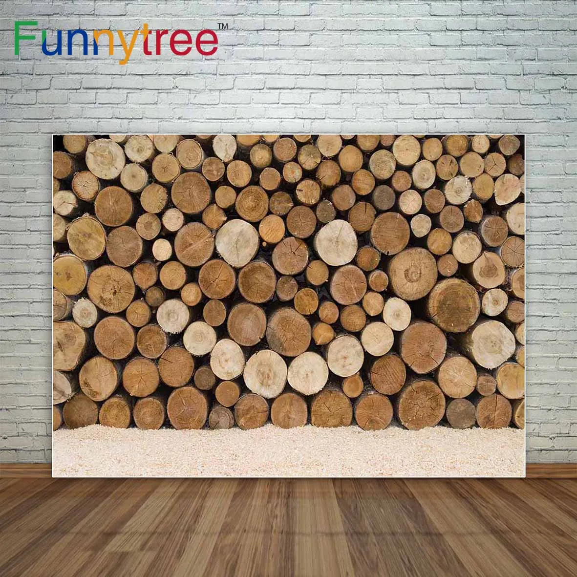 

Funnytree Close up of stacked cut forest tree logs background decoration backgrounds for photo studio photo backdrop