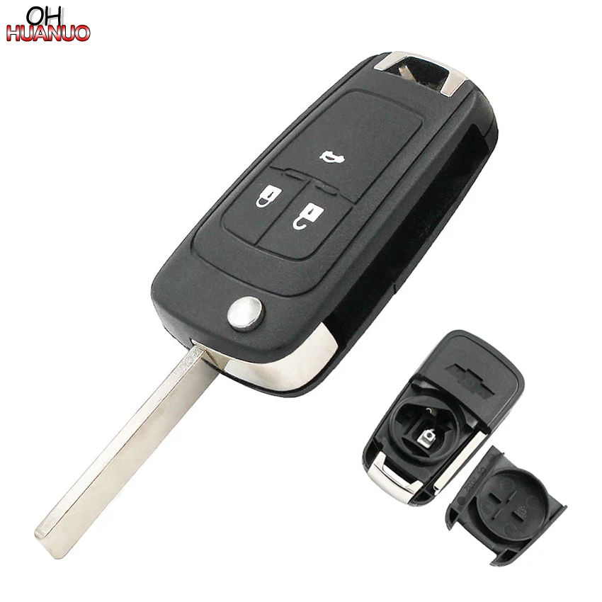 

SALE ! 3 Buttons Shell Case Folding Flip Remote Key Blank Cover Casing for Chevrolet Cruze
