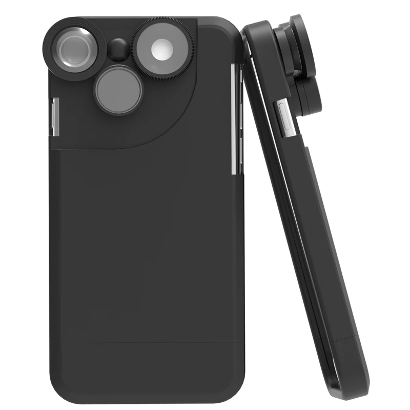 

For iPhone 7 7 Plus 4 In 1 Wide Angle Fish Eye Macro Telephoto 360 Degree Rotation Phone Camera Lens Kit Mobile Phone Case Cover