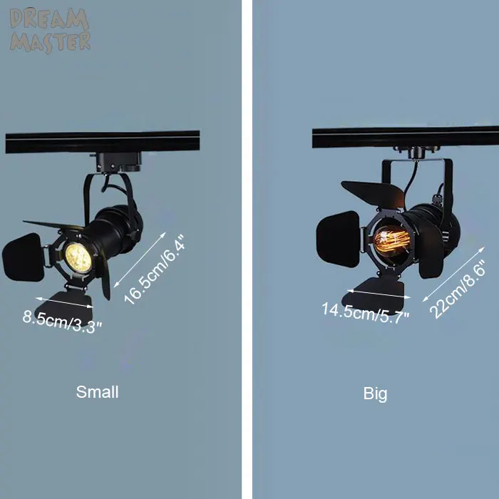 Pista do Vintage Loja de Roupas Pista com Barndoor E27 Luz Loft Industrial Ferroviário Holofotes Luz Negra Lâmpada Luminárias Loja 5 track light