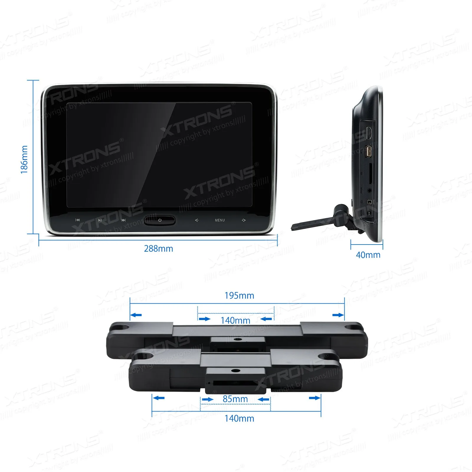 Excellent 10.1" Touch Button Headrest Car DVD Car Headrest DVD Car Headrest Monitor DVD with Built-in HDMI Port & 1024*600 Resolution 5