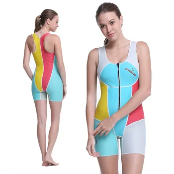 

DIVE&SAIL women 1.5mm SCR Neoprene One-piece Sleeveless Wetsuit Women Front Zipper Diving Suits Swimwear Keep Warm Underwear