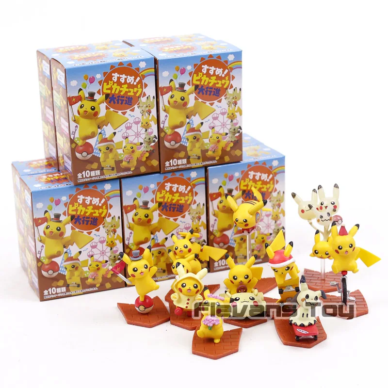 

Kawaii Pikachu Toys Pocket Monster Mimikyu PVC Action Figures Toys Doll Collection Model Christmas Toys 10pcs/set