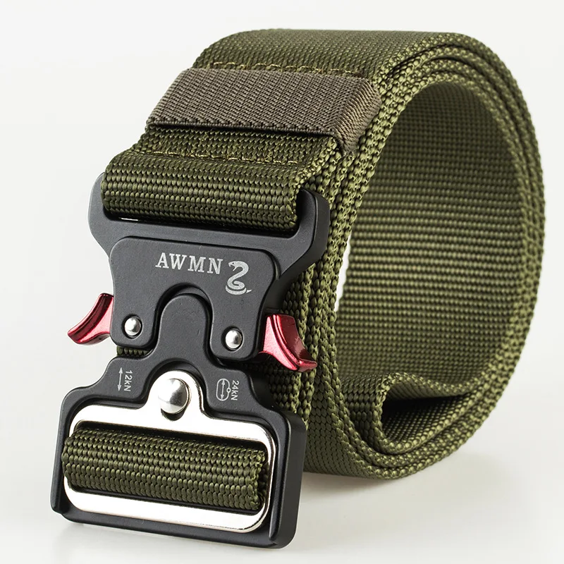 Army Green Belt 4,8 см ширина мужской ремень нейлоновый тактический армейский ремень для брюк с металлической пряжкой холщовые ремни для тренировок на открытом воздухе Черный Военный поясной ремень - Цвет: Army Green Belt