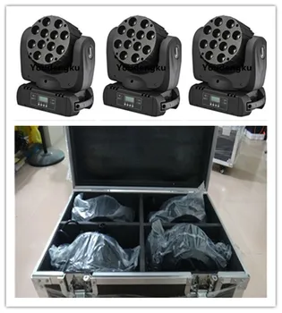 

4 pieces with case Mini rgbw 4in1 led movingheads dmx 12x10w moving head beam led light