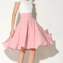 Женские юбки, однотонная розовая плиссированная юбка с высокой талией, новинка, осенняя Уличная Повседневная элегантная женская юбка, бальная юбка