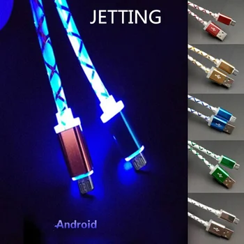 

Micro USB Phone Cable Visible LED Flow Light Micro USB Charging Data Sync Cable for Android Phone Universal Phone 1M Cables