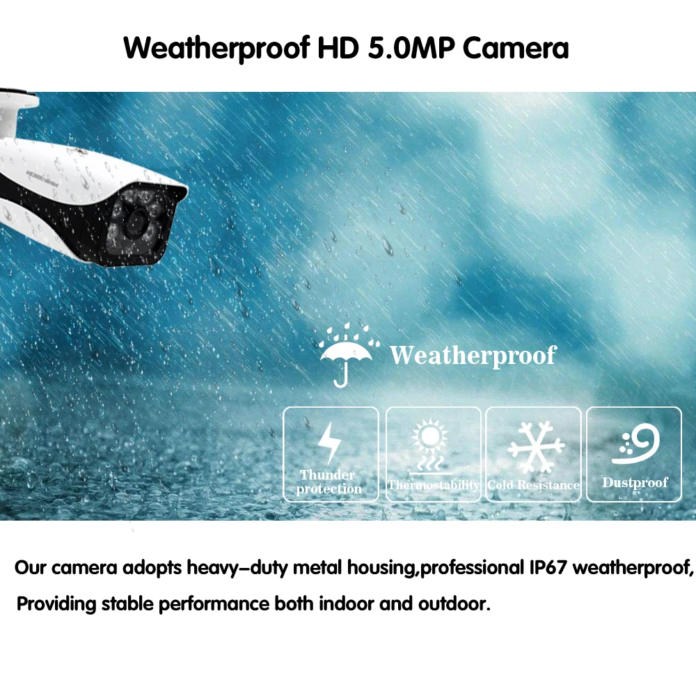 NIVISION 16CH 5MP H.265 + HD камера видео система безопасности 16 шт 3 6 мм объектив IP67 Открытый