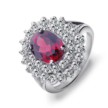 

Natural Garnet Ring 925 Sterling Silver Red Gem Woman Fashion Fine Elegant Jewelry Girl Luxury Birthstone Gift SR1373G