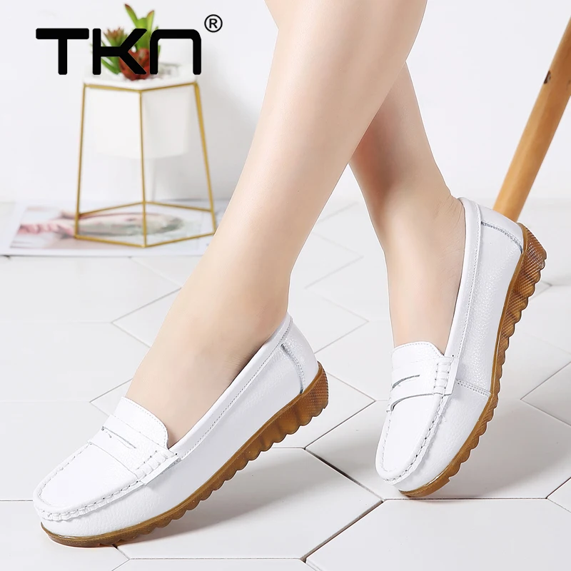 

Autumn Women Genuine Leather Ballet Flats Ladies Casual Slip on Shoes Cutout Flat Female Loafers Ballerina Shoes Woman 18926