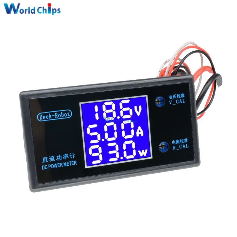 DC 0-100V 1000W 0-50V 250W 5A LCD Digital Voltmeter Ammeter Wattmeter Voltage Current Power Meter Volt Detector Tester Monitor