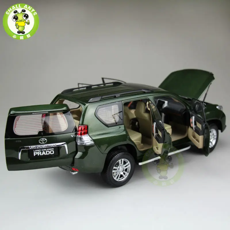 1:18 Масштаб Land Cruiser Prado литья под давлением модель автомобиля SUV игрушки для подарков коллекция хобби Зеленый