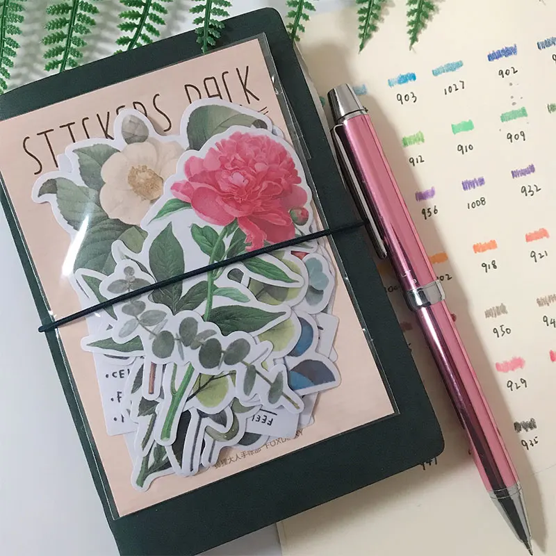 

Vintage Flowers Letters Stickers Junk Journal Diary Planner Stickers Scrapbooking Decorative Sticker DIY Craft Photo Albums
