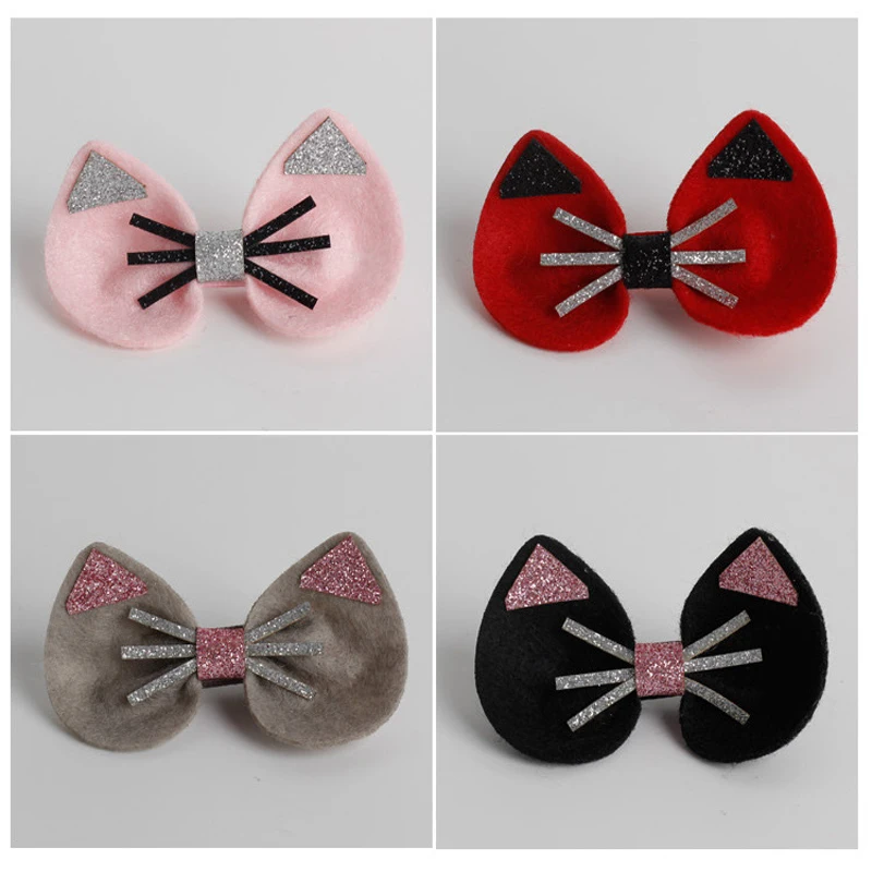 Cute Kitty Hairpins Cat Hairpins Baby Barrettes pink gray red black Cartoon Animal Gift HairClips Children