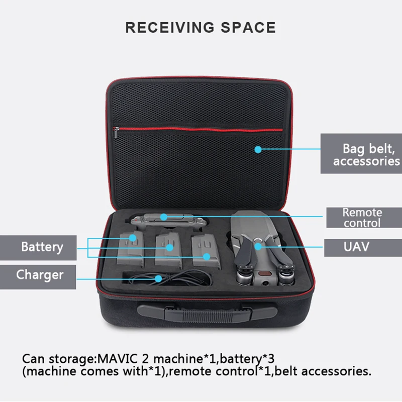 

Hard EVA Case Handbags For DJI Mavic 2 Pro Shoulder Bags Portable Storage Cases Drone Bags For DJI Mavic 2 Pro Drone Accessories