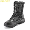 CQB.FURY Elite Spider Black Mens Combat MilitaryBoots Solid Breathable Tactical zipperBoots Microfiber rubber Army Bootsize38-46 ► Photo 1/6
