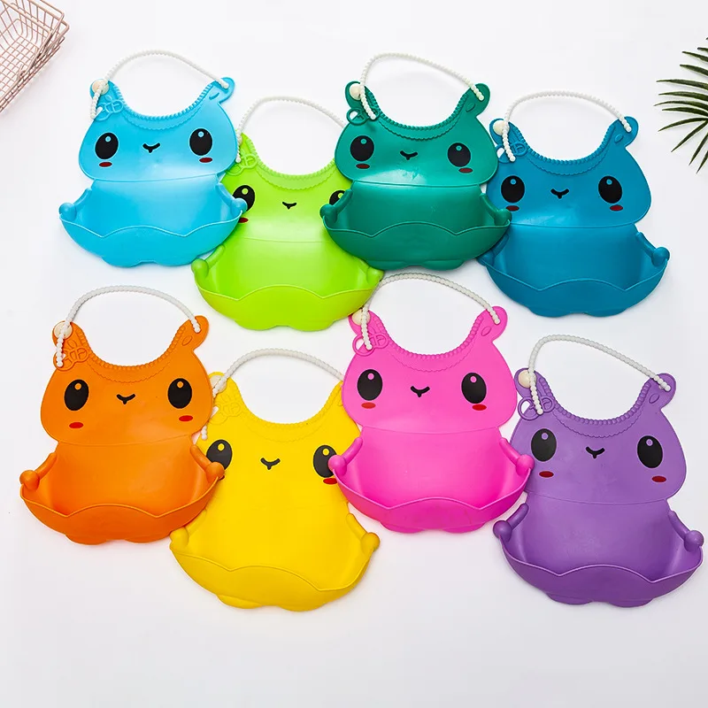 Fashion Baby Bibs Cute Rabbit Pattern Waterproof TPE Silicone Eating