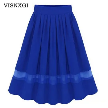 

VISNXGI 2020 Summer All-match Chiffon Skirt Waist Fold Slim Skirt Pleated Department Summer Slim Skirts High Quality Neon color