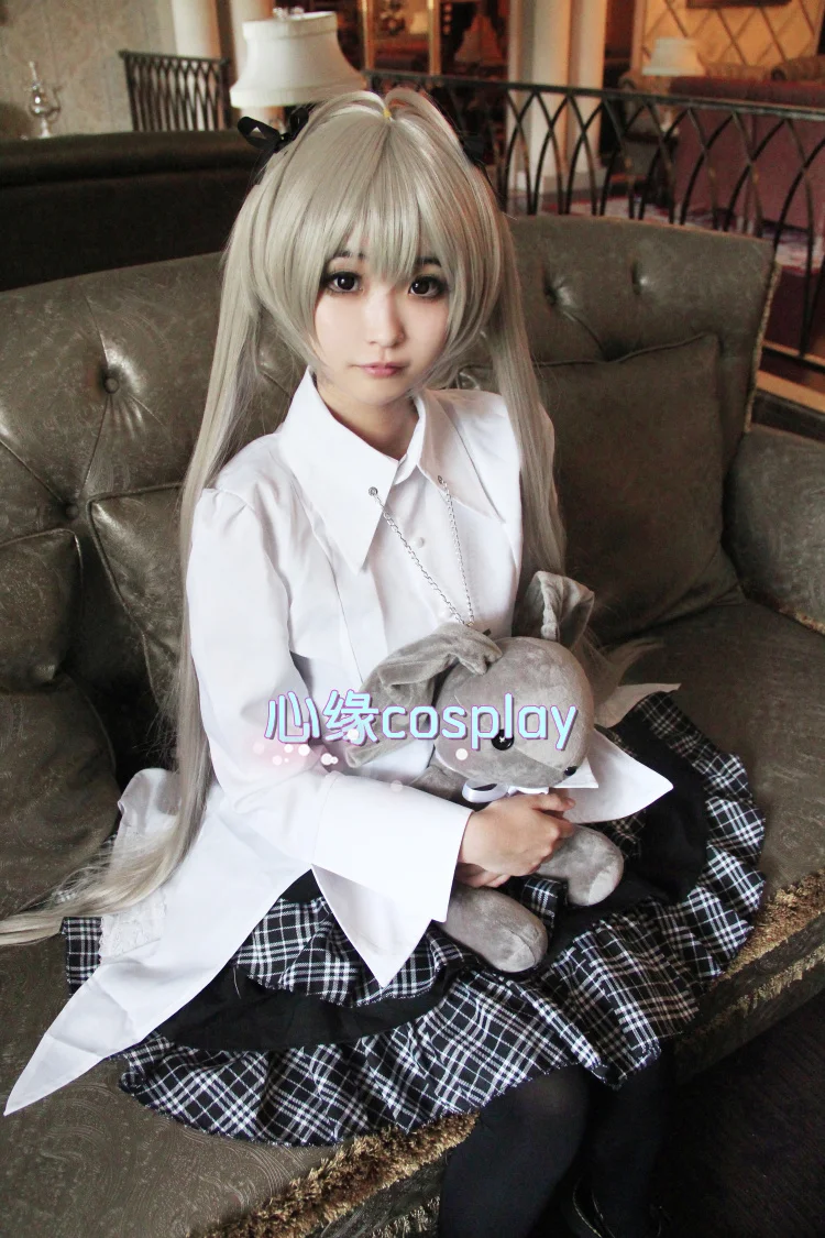 

Yosuga no Sora KasuganoSora Cosplay Costume Lolita Dress Halloween Costumes for Women Wig+Plush Toy S-XL/Custom Made