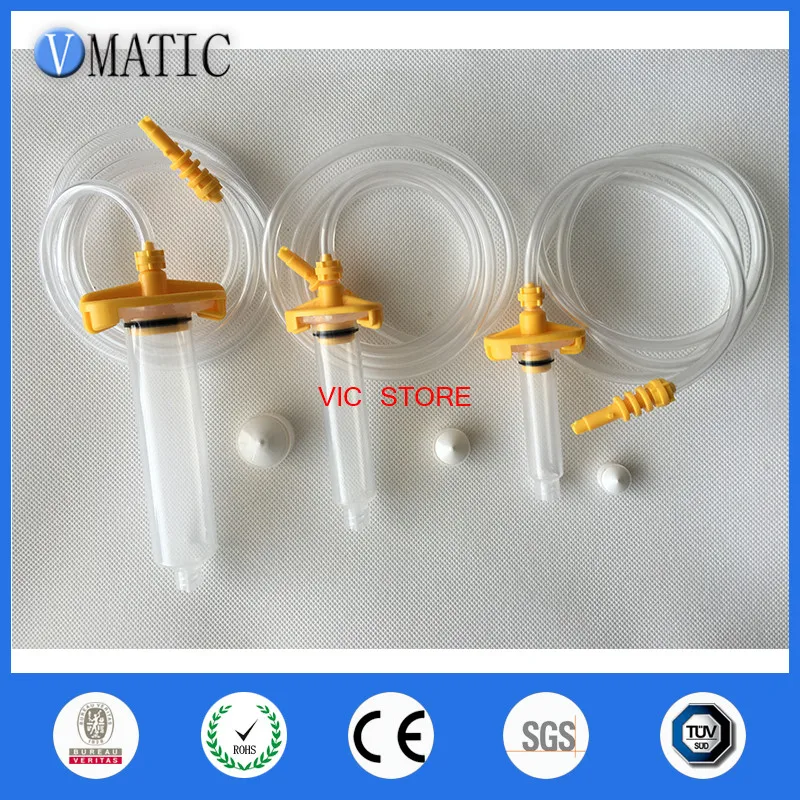 

Free Shipping 5cc/10cc/30cc ml Glue Dispensing Pneumatic Syringe Barrel Adapter With Needles Each Size Have 2Sets Totally 6 Sets