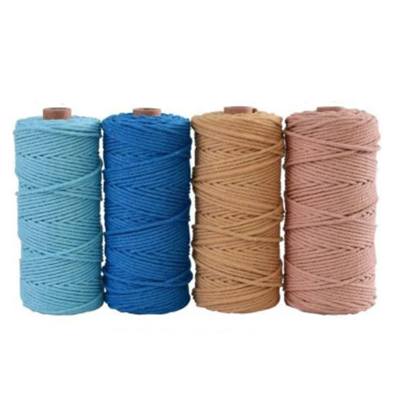 

High Quality 100m Length 3mm Natural Cotton String Twisted Cord Color Craft Macrame Artisan