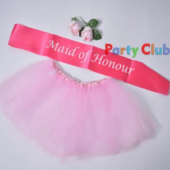

5set/lot Hen Party Ladies Tutu Skirt With Novelty Maid of Honour Hen Fancy Dress Set