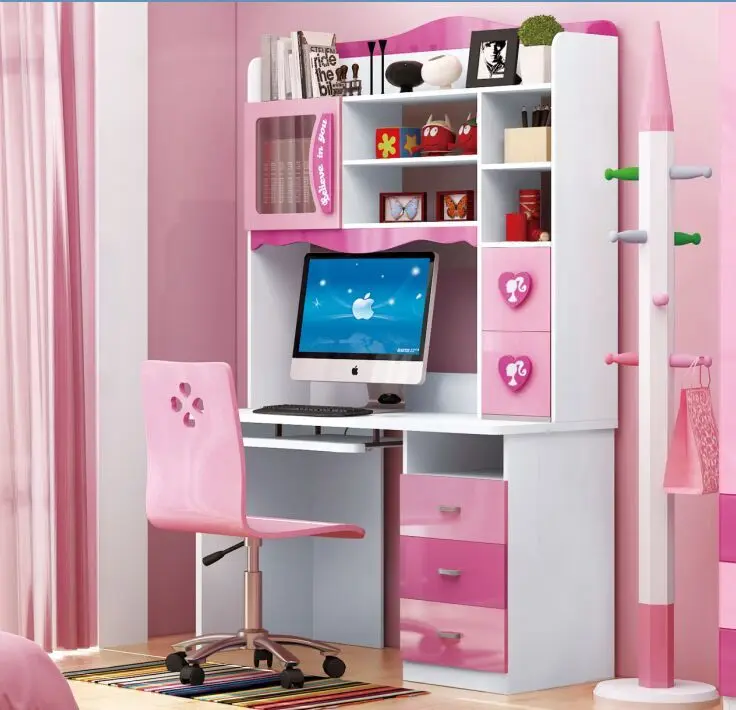 Children S Furniture Corner Bookcase Desk Study Computer Girl With