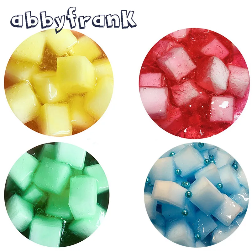 Abbyfrank 4 Colors Jelly Crystal Mud Slime Pudding Model Non toxic Soft