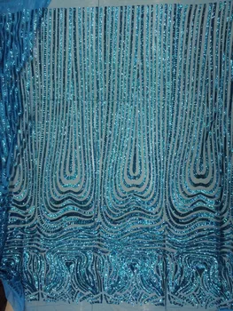 

Sky blue!New Design Embroidery African Net Lace Latest French Net Lace Fabric For Wedding Free Shipping