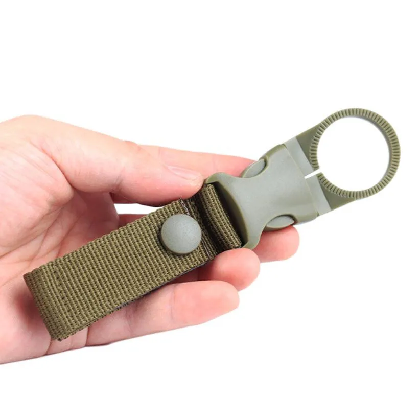 

High-toughness PA Travel Portable Outdoor Sports Water Bottle Buckle double thick webbing Hanging Buckle Tactical Practical