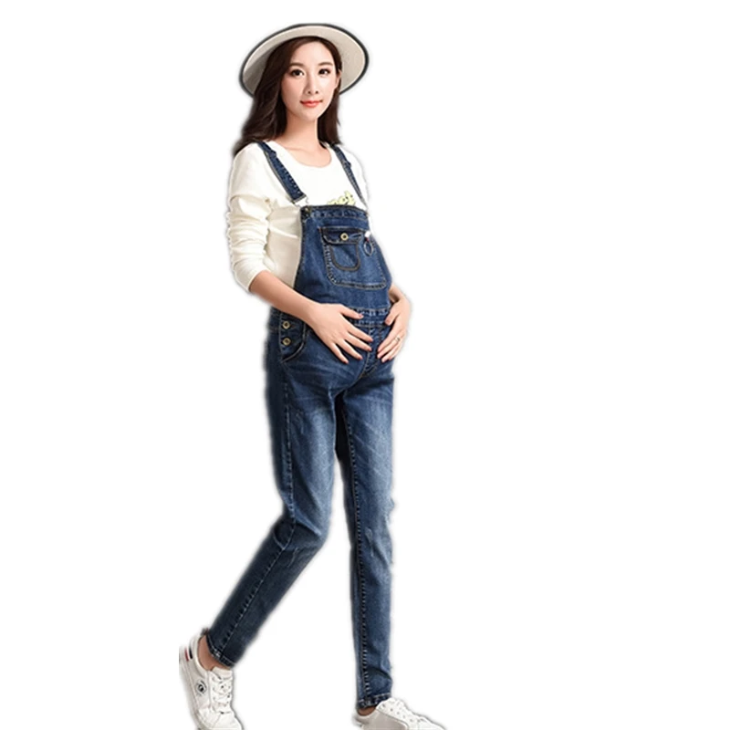 Brand Design Maternity Denim Jumpsuite Denim Overalls Maternity Jeans 9827