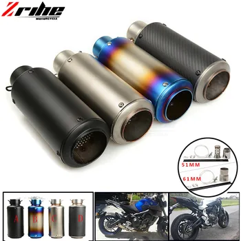 

FOR Motorcycle Exhaust Pipe Scooter Modified 51mm 61mm exhaust pipe For KAWASAKI ER6N BMW S1000RR z750 z800 z900