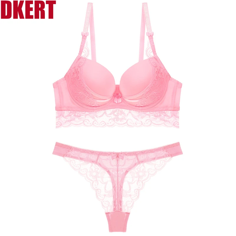 Комплект женского кружевного нижнего белья с чашками ABC и пуш ап|push bra set|push up