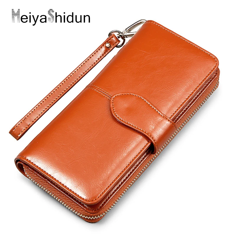 MeiyaShidun fashion Designer Genuine Leather Women's Wallet Luxury Bag Wallets Clutch Purse Phone cases portemonnee Cards holder