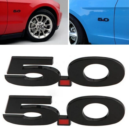 1pc Logo 5 0 Side Fender Emblem Badge Sticker Fits For 1pc Logo 5 0 Side Fender Emblem Badge Sticker Fits For Replacement Ford Mustang Black Silver