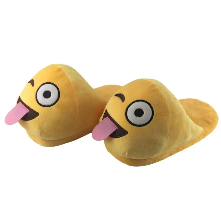 Indoor Warm Emoji Slippers Winter Cotton Plush Slipper Emoji Shoes