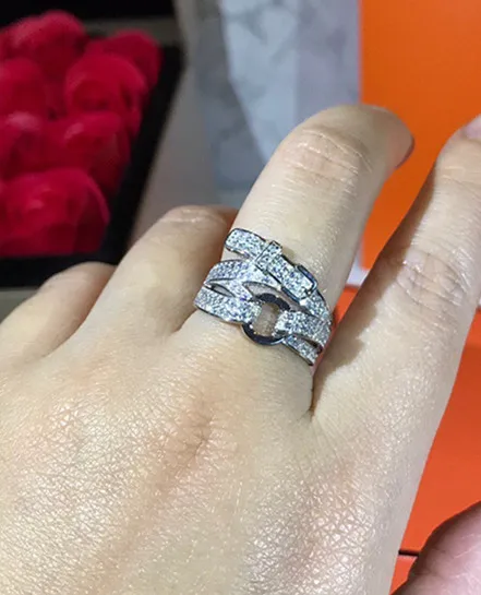 

fashion famous brand wedding jewelry belt ring for women female full cz stone 925 stelring silver ring 678 size