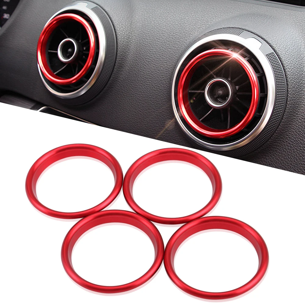 

4pcs/set Car Chrome Air Conditioning Outlet Decoration Sequin Car Styling For Audi A3 8V Sedan Cabriolet Sportback S3 2013-2017