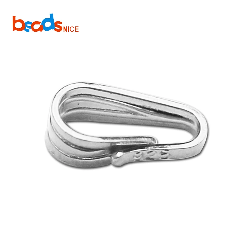 

Beadsnice ID27435A Simple Basic Classic DIY Handmade Findings 925 Solid sterling silver snap-on pendant bail