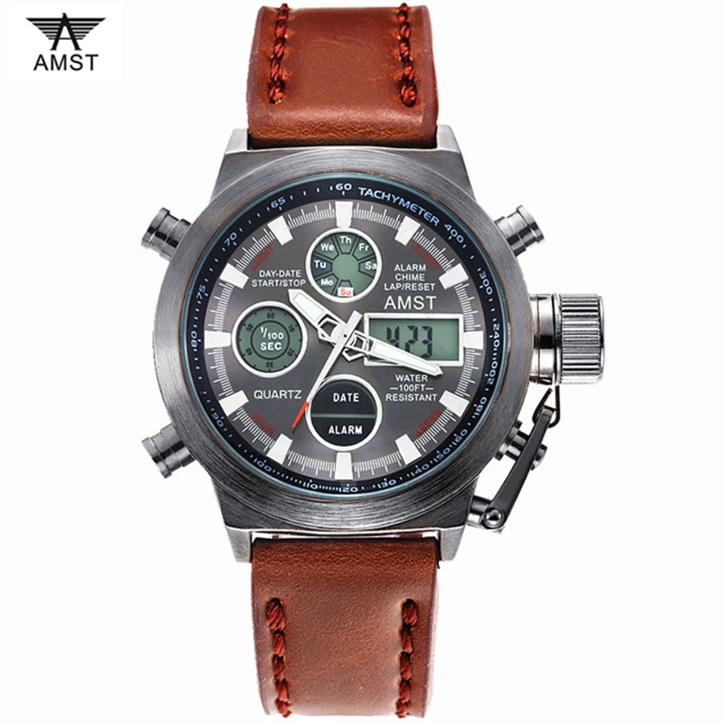 

2017 Fashion Men Watch LED Digital Diaplay Quartz Wrist Watches Luxury Brand AMST Lovers Male Clock Relogio Masculino Hodinky
