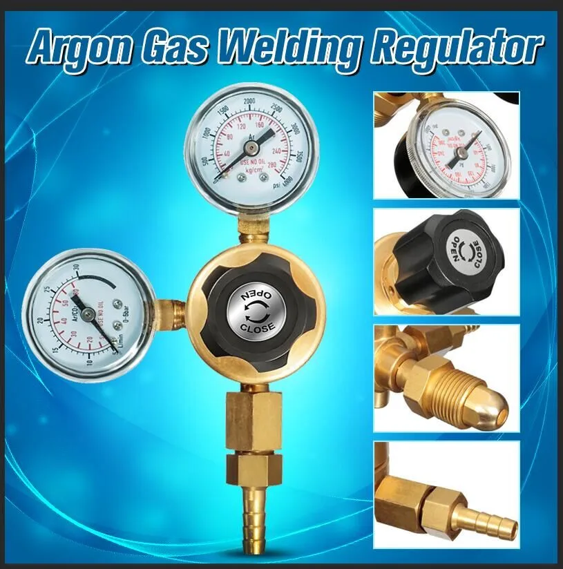 

Pressure Regulator Argon Gas Welding Twin 2 Gauge Single Stage Side Entry Aquarium Flow Meter Control Valve Reducer Bubble