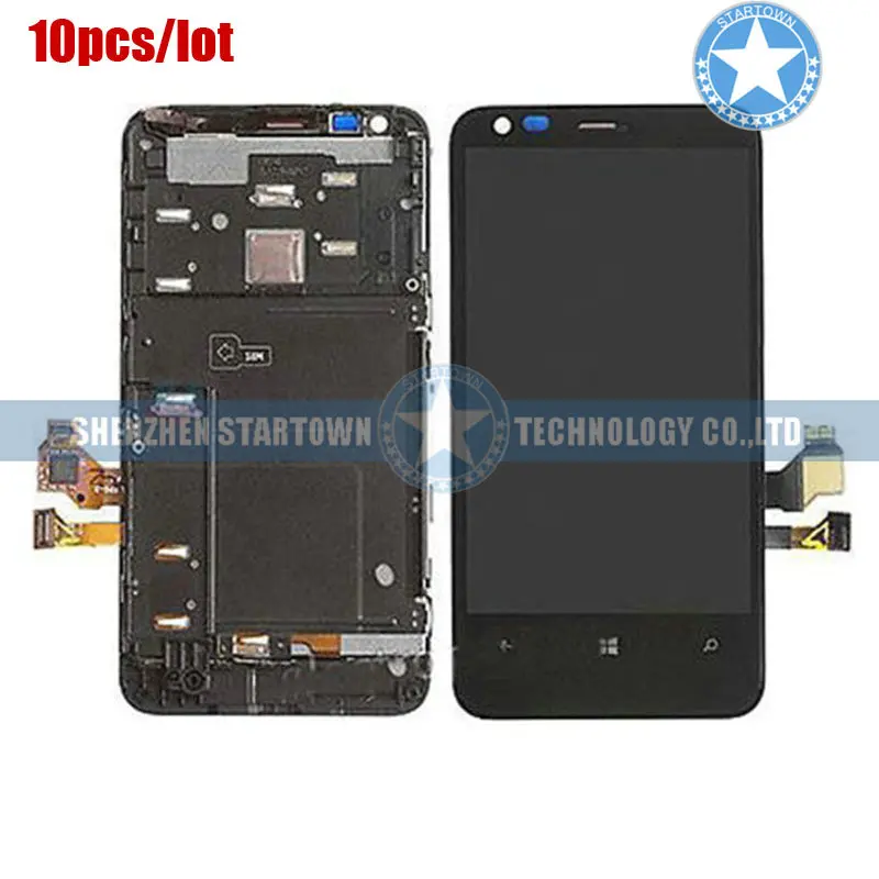

10pcs/lot Original Black LCD display Touch Screen Digitizer Assembly for Nokia Lumia 620 + Frame