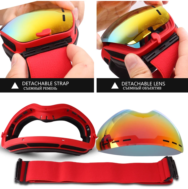 Anti-Fog UV400 Protection Skiing Goggles Features