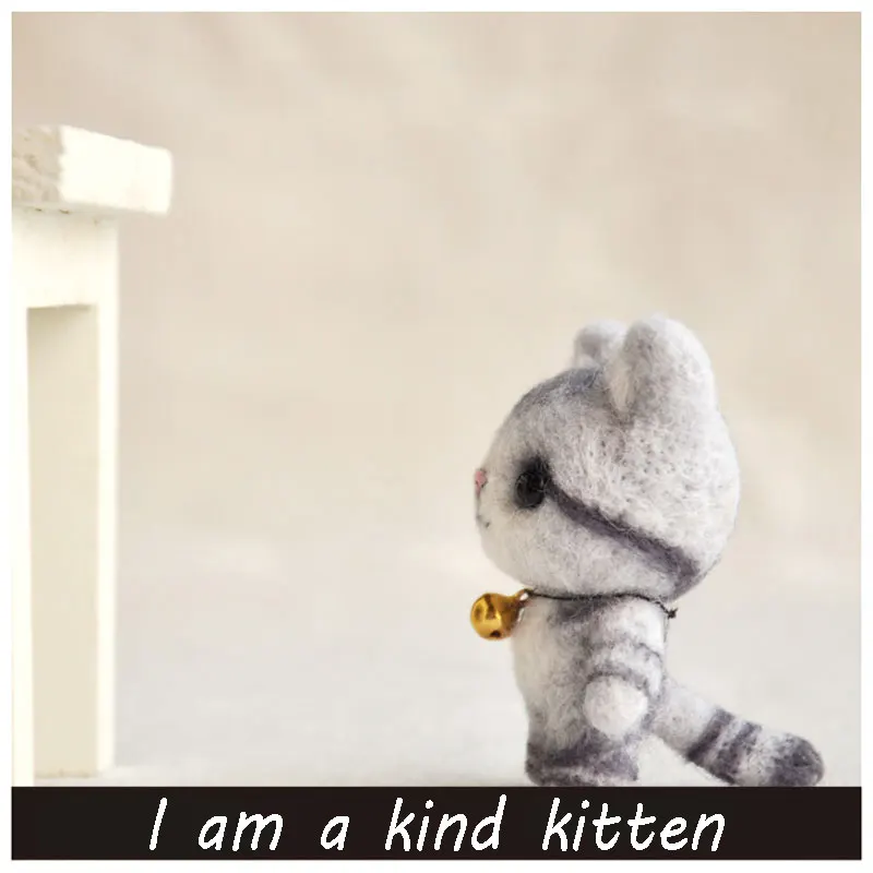 Non-finished Felting Cat DIY Material Package for Beginner Wool Felt Poke Lovely Poked Craft | Дом и сад