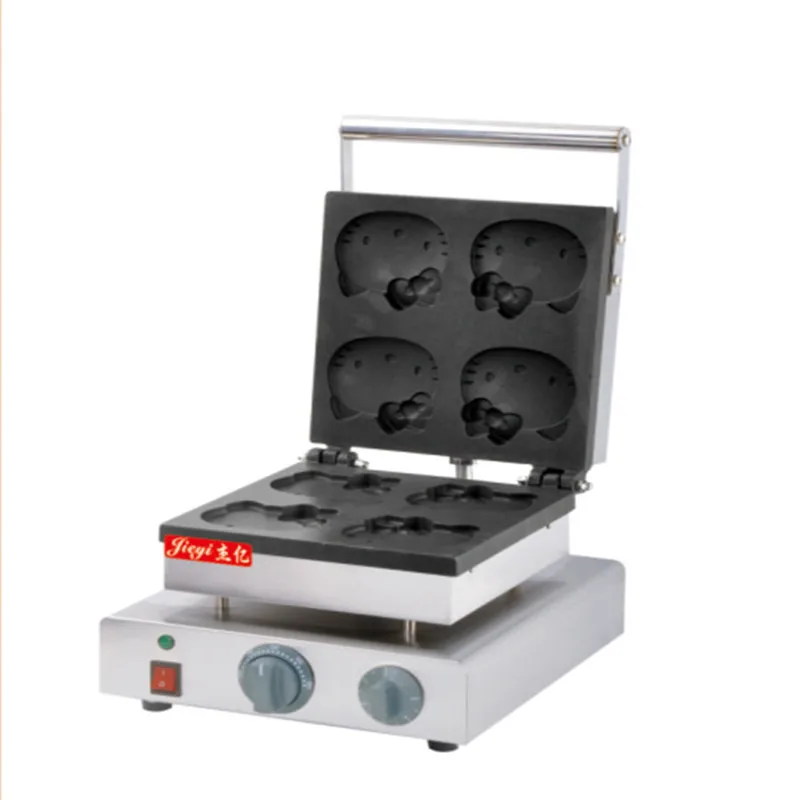110V 220V 1750W Commercial Cat Shaped Waffle Machine Non Stick Waffle