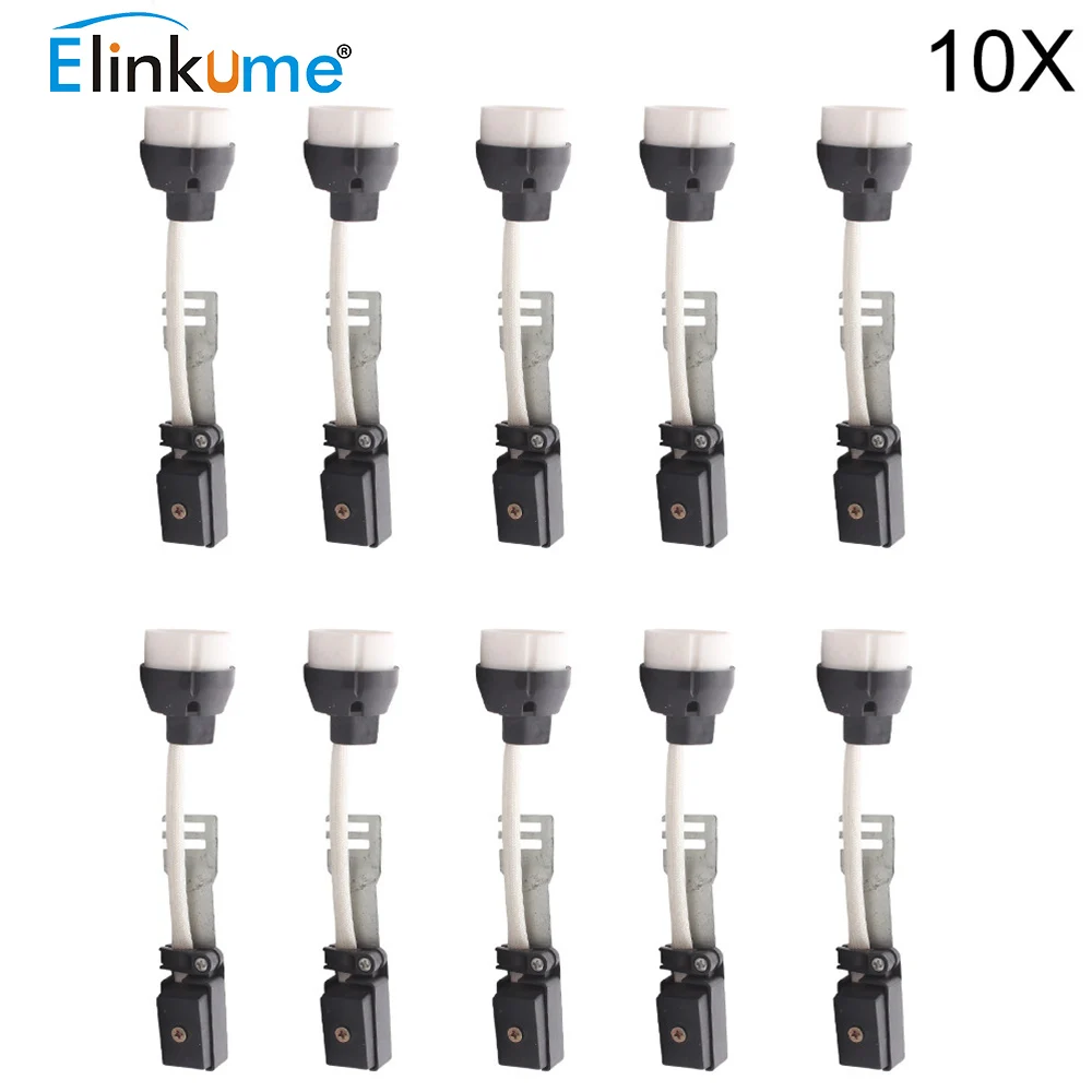 Elinkume 10 шт./лот gu10 гнездо цоколь разъем керамический держатель лампы проводка для