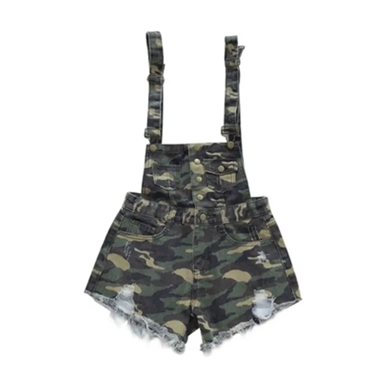 Denim Bibs Schoolgirl 2018 Spring New Loose Korean Thin Thin hole Flashes Fringe Shorts (20)