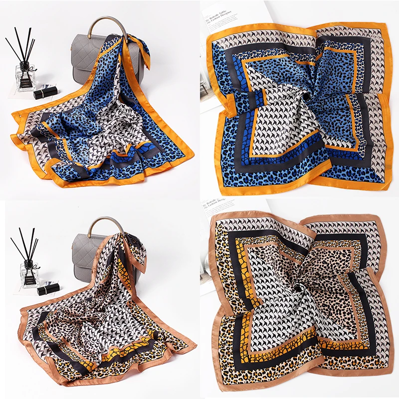

yishine Whalesale 20pc Mix Colors Multifunction Flowers Printed Women's Satin Square Wraps Scarves Shawl Polyester Silk Scarf