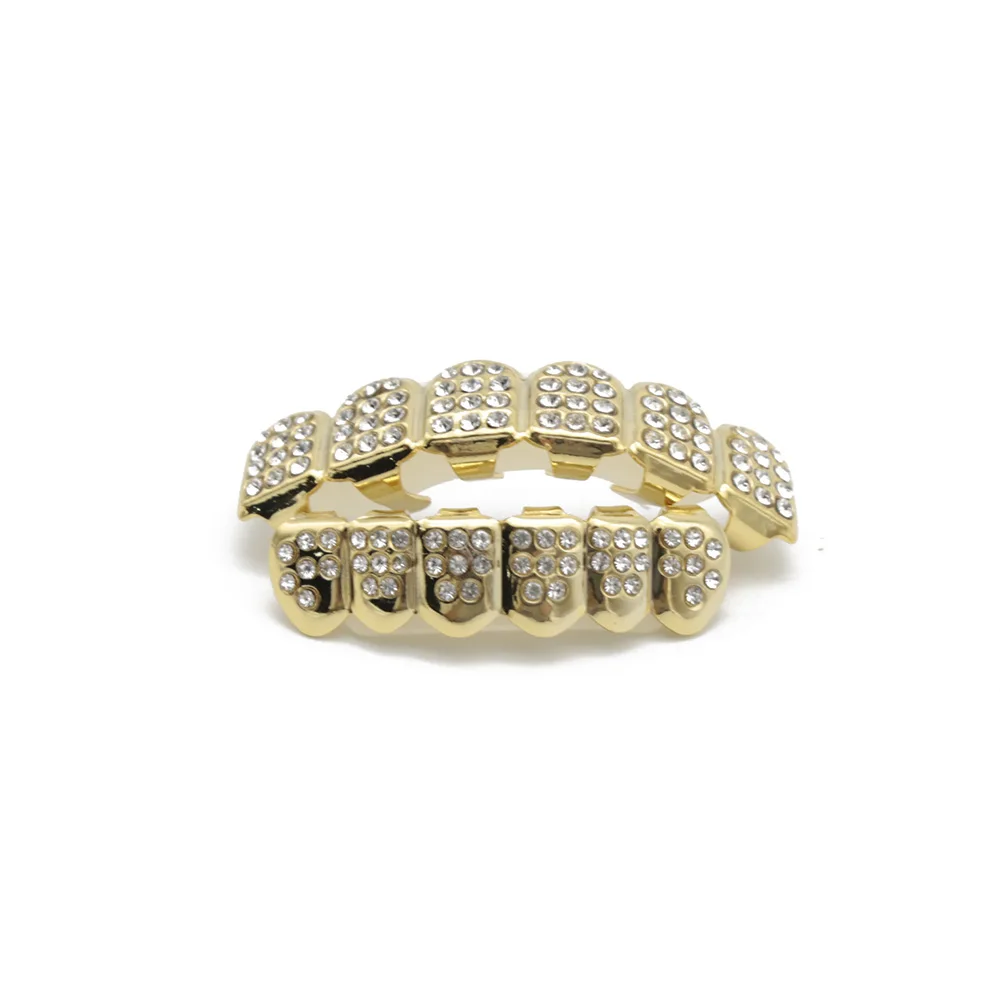 Золото Серебро Iced Out CZ Зубы Grillz Лучшие Нижние Мужчины Женские Ювелирные Новые