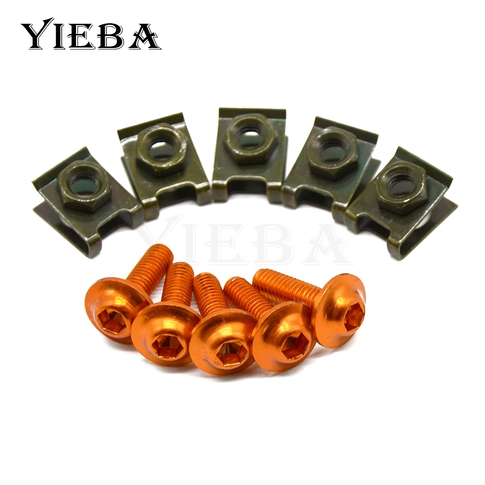 5 Pieces 6mm Motorcycle Body Fairing Screwse For honda cb 400 crf 230 crf 250 pcx hornet 600 kawasaki er6n zx 750 z700 z800